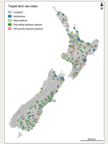 Figure 1. Approximate distribution of the monitoring sites across New Zealand.
