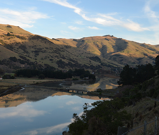 Okains Bay, Banks peninsula. Image: A Hansell 