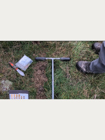 Figure 3: Assessing soil characteristics in the Port Hills by augering (May 2018)