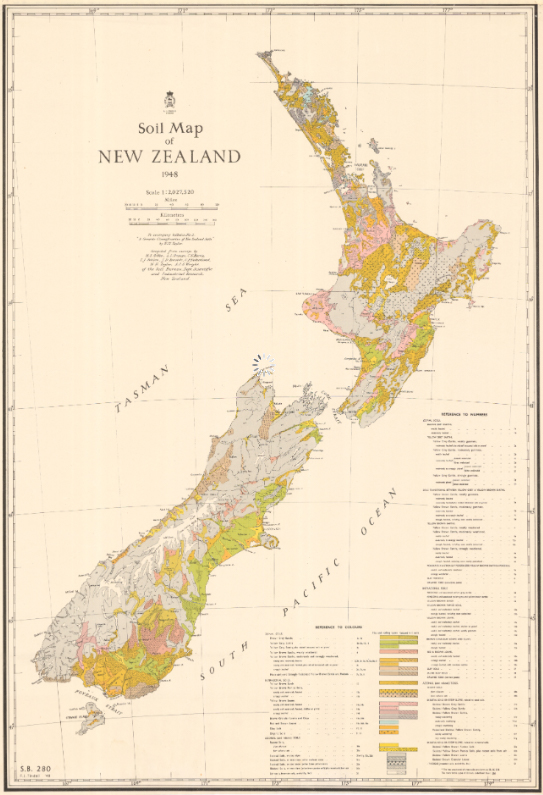 Taylor, N.H. 1948: Soil Map of New Zealand, 1:2,027,520 scale. DSIR, Wellington.